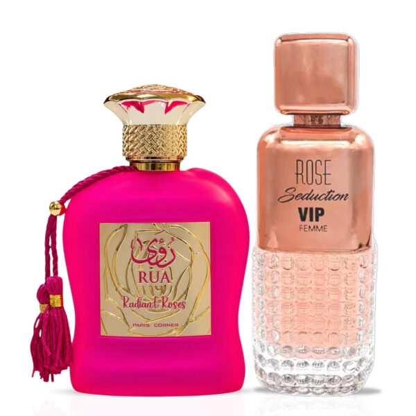 Intense Oud Rose Seduction VIP by Maison Alhambra & Rua Radiant Roses by Paris Corner Bundle Eau de Parfum for Women – 100 ml