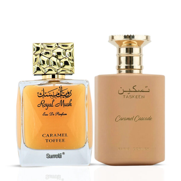 Intense Oud Royal Musk Caramel Toffee by Surrati & Taskeen Caramel Cascade by Paris Corner Bundle Eau de Parfum for Unisex – 100 ml