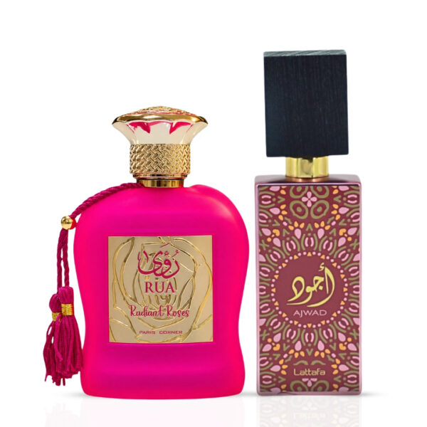 Intense Oud Rua Radiant Roses by Paris Corner & Ajwad Pink to Pink by Lattafa Bundle Eau de Parfum for Unisex – 100 ml