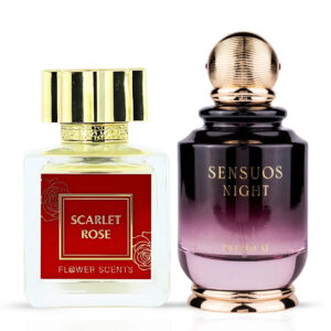 Intense Oud Scarlet Rose by Flower Scents & Sensuos Night By Khadlaj Bundle Eau de Parfum for Unisex – 65 ml
