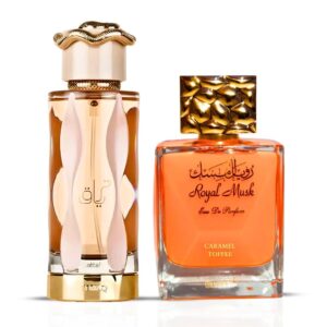 Intense Oud Teriaq by Lattafa & Royal Musk Caramel Toffee by Surrati Sprays Bundle Eau de Parfum for Unisex – 100 ml