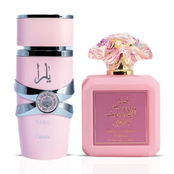 Intense Oud Yara by Lattafa & Pink Blush Shams Al Emarat Khususi by Ard Al Zaafaran Sprays Bundle Eau de Parfum for Unisex – 100 ml