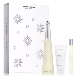 Issey Miyake L'eau D'issey for Women – 3.4 oz Eau de Toilette Spray; .33 oz Eau de Toilette Spray; 1.6 oz Body Lotion