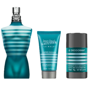Jean Paul Gaultier Le Male for Men – 4.2 oz Eau de Toilette Spray, 1.7 oz Aftershave Lotion / Balm, 2.5 oz Deodorant Stick