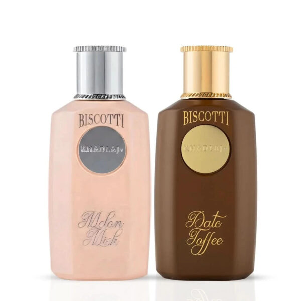 khadlaj Biscotti Date Toffee & Biscotti Melon Misk Bundle Eau de Parfum for Unisex – 100 ml