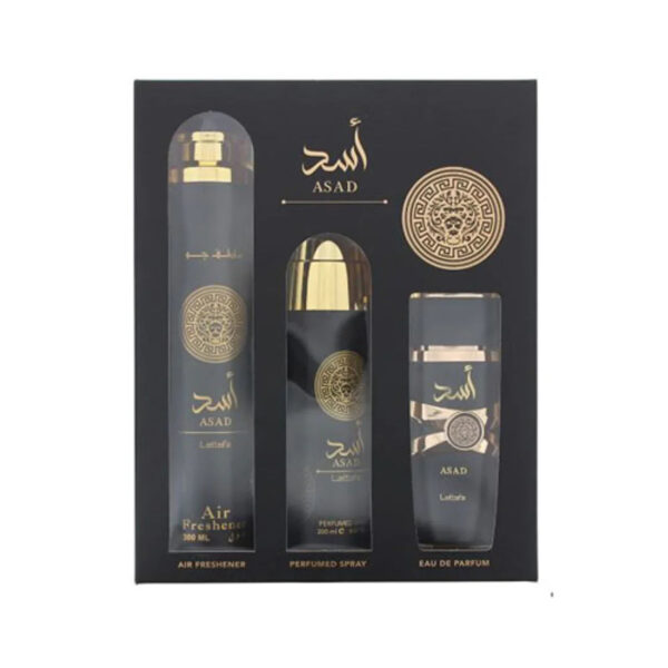 Lattafa Asad 3 piece Eau de Parfum for Men – 3 piece gift set