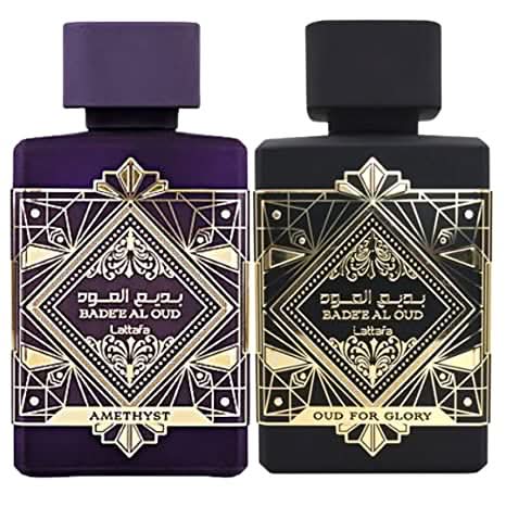Lattafa Bade'e Al Oud Glory & Bade'e Al Oud Amethyst Sprays Eau de Parfum for Unisex – 100 ml