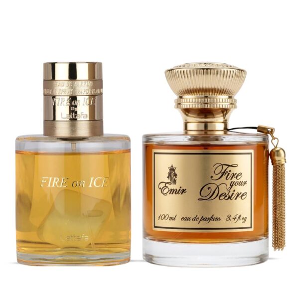 Lattafa Fire On Ice & Fire Your Desire Emir Sprays by Paris Corner Bundle Eau de Parfum for Unisex – 110 ml
