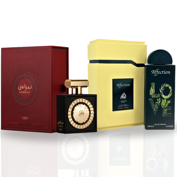 Lattafa Pride NEBRAS & AFFECTION Sprays Sensational Layering Combination. ELEGANT BUNDLE Eau de Parfum for Unisex – 100 ml