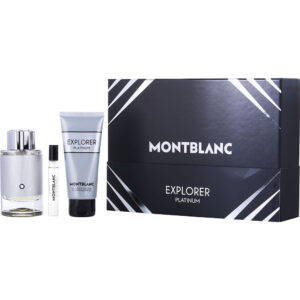 Mont Blanc Explorer Platinum & SHOWER GEL & Eau de Parfum for Men – 3.3 oz