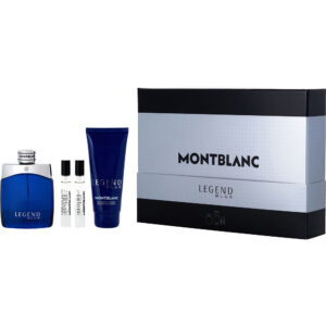 Mont Blanc Legend Blue & ALL OVER SHOWER GEL & X 2 Eau de Parfum for Men – 3.3 oz