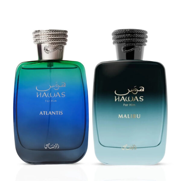 Rasasi Hawas Atlantis & Hawas Malibu Sprays Bundle Eau de Parfum for Unisex – 100 ml