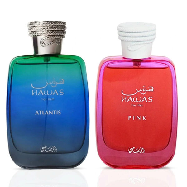 Rasasi Hawas Atlantis & Hawas Pink Sprays Bundle Eau de Parfum for Unisex – 100 ml