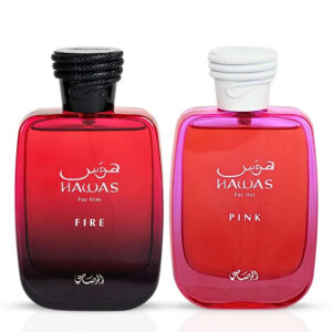 Rasasi Hawas Fire & Hawas Pink Sprays Bundle Eau de Parfum for Unisex – 100 ml