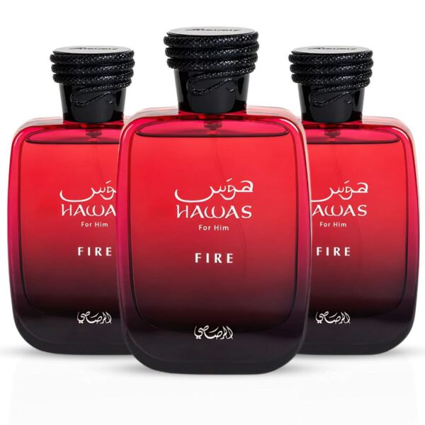 Rasasi Hawas Fire Pack of 3 Eau de Parfum for Men – 100 ml