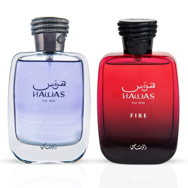 Rasasi Hawas & Hawas Fire Sprays Bundle Eau de Parfum for Men – 100 ml