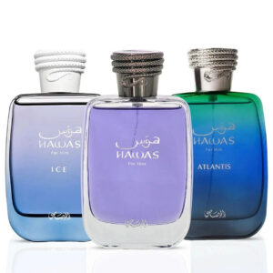 Rasasi Hawas Hawas Ice & Hawas Atlantis Sprays Bundle Eau de Parfum for Men – 100 ml