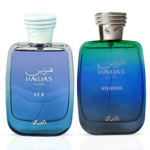 Rasasi Hawas Ice & Hawas Atlantis Sprays Bundle Eau de Parfum for Men – 100 ml