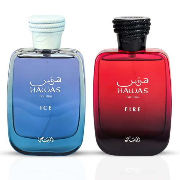 Rasasi Hawas Ice & Hawas Fire Sprays Fire & Ice Bundle Eau de Parfum for Men – 100 ml