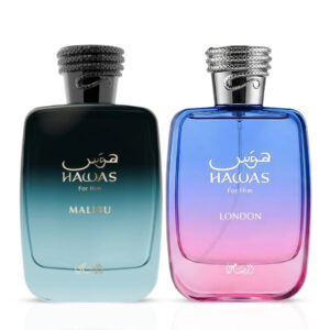 Rasasi Hawas Malibu & Hawas London Sprays Bundle Eau de Parfum for Unisex – 100 ml
