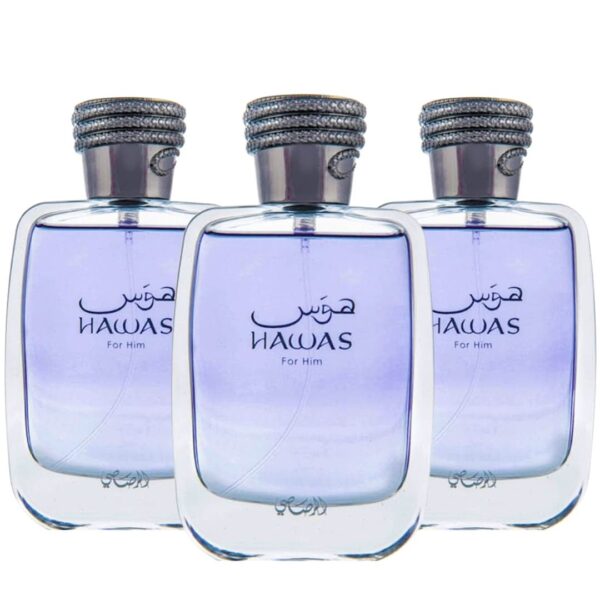 Rasasi Hawas Pack of 3 Eau de Parfum for Men – 100 ml