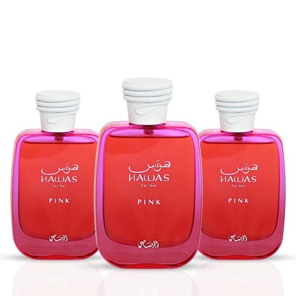 Rasasi Hawas Pink Pack of 3 Eau de Parfum for Women – 100 ml