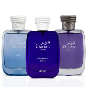 Rasasi Hawas Sapphire Hawas Men & Hawas Ice Sprays Bundle Eau de Parfum for Men – 100 ml