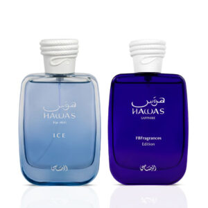 Rasasi Hawas Sapphire & Hawas Ice Sprays Bundle Eau de Parfum for Unisex – 100 ml