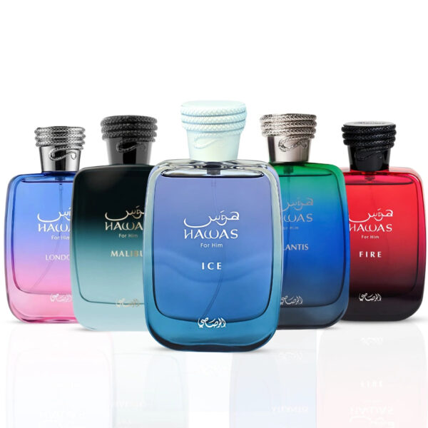 Rasasi The Hawas Collection Hawas Ice Hawas Malibu Hawas Atlantis Hawas Fire & Hawas London Sprays Eau de Parfum for Unisex – 100 ml