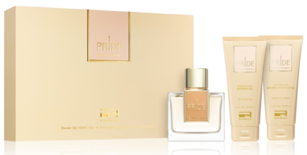 Rue Broca Pride Femme for Women – 3.4 Eau de Parfum Spray; 3.4 Body Lotion; 3.4 oz Shower Gel;