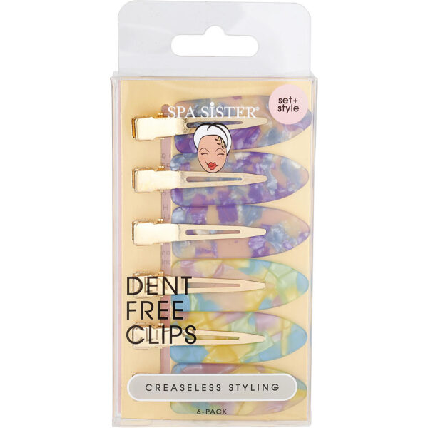 Spa Accessories SPA SISTER DENT FREE CLIPS PURPLE BLUE QUARTZ 6 PCS for Unisex