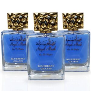 Surrati Royal Musk Blueberry Grapes Pack of 3 Eau de Parfum for Unisex – 100 ml