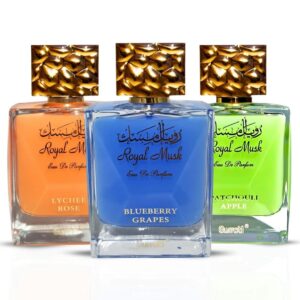 Surrati Royal Musk Blueberry Grapes Patchouli Apple & Lychee Rose Sprays Bundle Eau de Parfum for Unisex – 100 ml