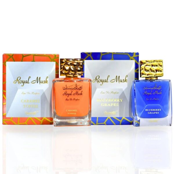 Surrati Royal Musk Caramel Toffee & Royal Musk Blueberry Grapes Sprays BUNDLE Eau de Parfum for Unisex – 100 ml