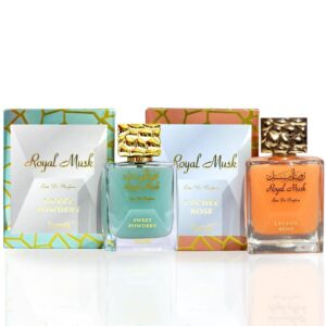 Surrati Royal Musk Sweet Powdery & Royal Musk Lychee Rose Sprays BUNDLE Eau de Parfum for Unisex – 100 ml