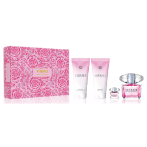 Versace Bright Crystal for Women – 3.0oz / 90ml EDT Spray; 3.4oz / 100ml Body Lotion; 3.4oz / 100ml Shower Gel; 0.17oz / 5ml EDT Mini Spray