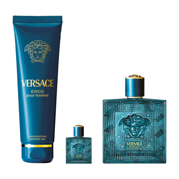 Versace Eros for Men – 3.4 oz / 100 ml Eau de Parfum; 5.0 oz / 150 ml Shower Gel ; 5 ml Eau de Parfum