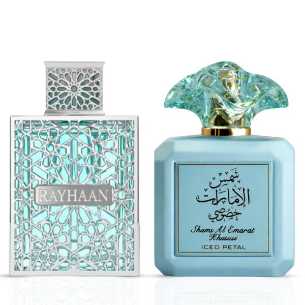 Ard Al Zaafaran Rayhaan Aquatica by Rayhaan & Iced Petal Sprays Bundle Eau de Parfum for Women Ard Al Zaafaran Rayhaan Aquatica by Rayhaan & Iced Petal Sprays Bundle Eau de Parfum for Women