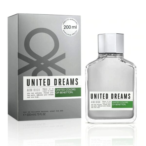 Benetton United Dreams Aim High Eau de Toilette for Men – 6.8 oz / 200 ml