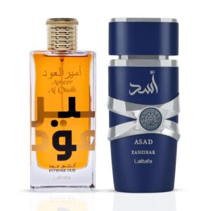 Lattafa Ameer Al Oudh Intense Oud & Asad Zanzibar Sprays Bundle Eau de Parfum for Unisex