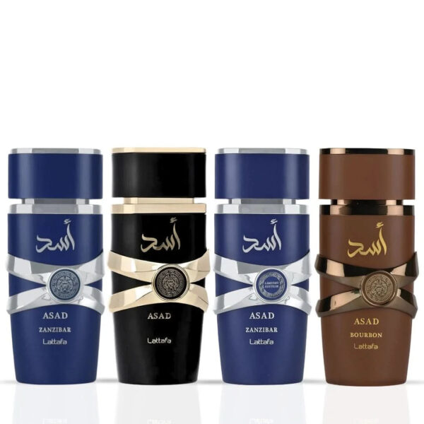 Lattafa Asad Zanzibar Asad Zanzibar Limited Edition & Asad Bourbon Sprays Bundle Eau de Parfum for Men