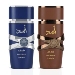 Lattafa Asad Zanzibar & Asad Bourbon Sprays Bundle Eau de Parfum for Unisex