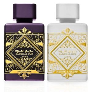 Lattafa Bade’e Al Oud Amethyst & Bade’e Al Oud Honor & Glory Sprays Bundle Eau de Parfum for Unisex