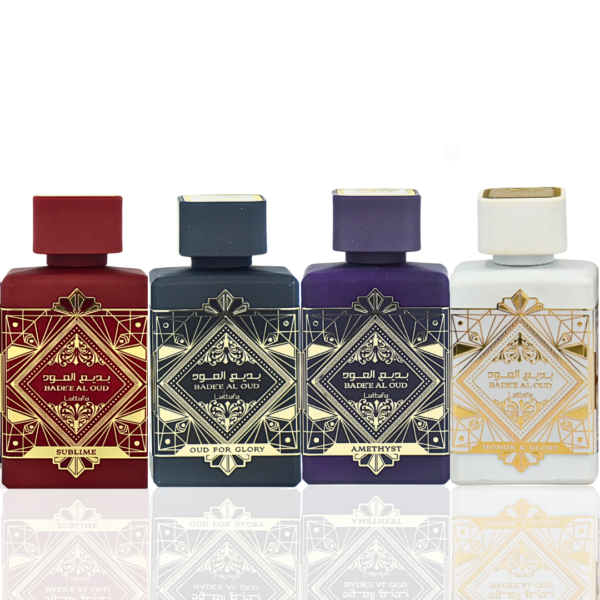 Lattafa Bade’e Al Oud for Glory Bade’e Al Oud Amethyst Bade’e Al Oud Sublime & Bade’e Al Oud Honor & Glory Perfumes Eau de Lattafa Bade’e Al Oud for Glory Bade’e Al Oud Amethyst Bade’e Al Oud Sublime & Bade’e Al Oud Honor & Glory Perfumes Eau de