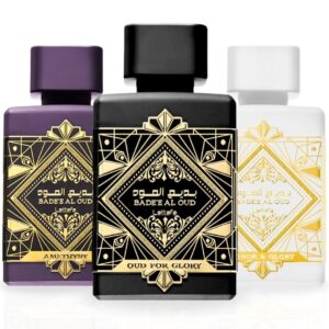 Lattafa Bade’e Al Oud Glory Bade’e Al Oud Amethyst & Bade’e Al Oud Honor & Glory Sprays Bundle Eau de Parfum for Unisex