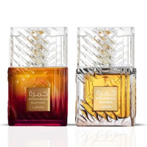 Lattafa Khamrah Qahwa & Khamrah Dukhan Sprays Bundle Eau de Parfum for Unisex
