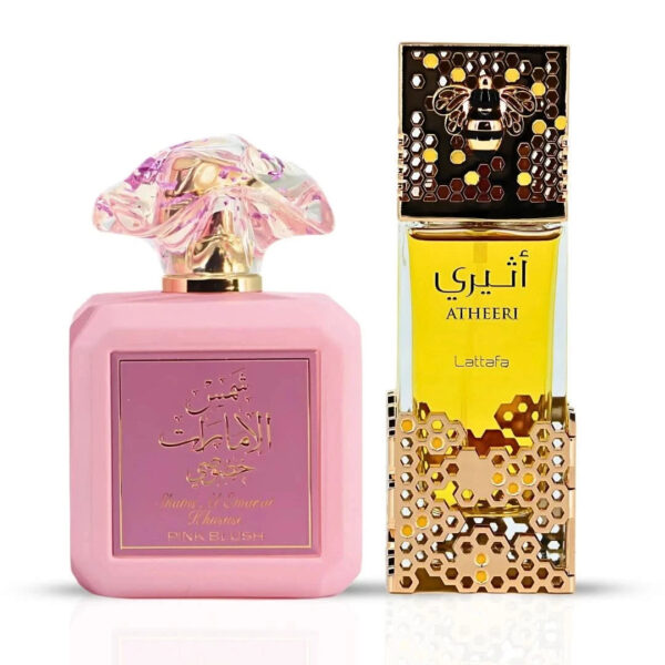 Lattafa Pink Blush by Ard Al Zaafaran & Atheeri Sprays Bundle Eau de Parfum for Unisex Lattafa Pink Blush by Ard Al Zaafaran & Atheeri Sprays Bundle Eau de Parfum for Unisex
