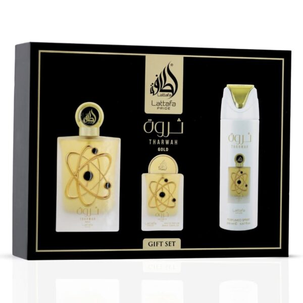 Lattafa Pride Tharwah Gold 3 Piece for Unisex