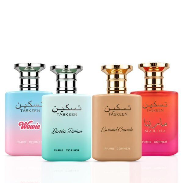 Paris Corner Taskeen Caramel Cascade Marina Wowie & Lactéa Divina Sprays Bundle Eau de Parfum for Unisex Paris Corner Taskeen Caramel Cascade Marina Wowie & Lactéa Divina Sprays Bundle Eau de Parfum for Unisex