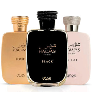 Rasasi Hawas Black Hawas Elixir & Hawas Eclat Sprays Bundle Eau de Parfum for Women